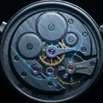A macro photography shot of an intricate, vintage mechanical watch movement with glowing, subtle neon blue elements intertwined with the gears, symbolizing the internal engine of human motivation. Dark background, cinematic lighting, sharp focus on the interlocking mechanisms.