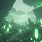 A conceptual, cinematic image of a glowing, intricate mechanical engine made of glass and warm brass, resting on a sleek modern desk. Inside the transparent engine, a glowing, pulsing light represents internal drive. The background is a dimly lit, moody office space with deep shadows, emphasizing the glowing engine. High resolution, photorealistic, architectural lighting.