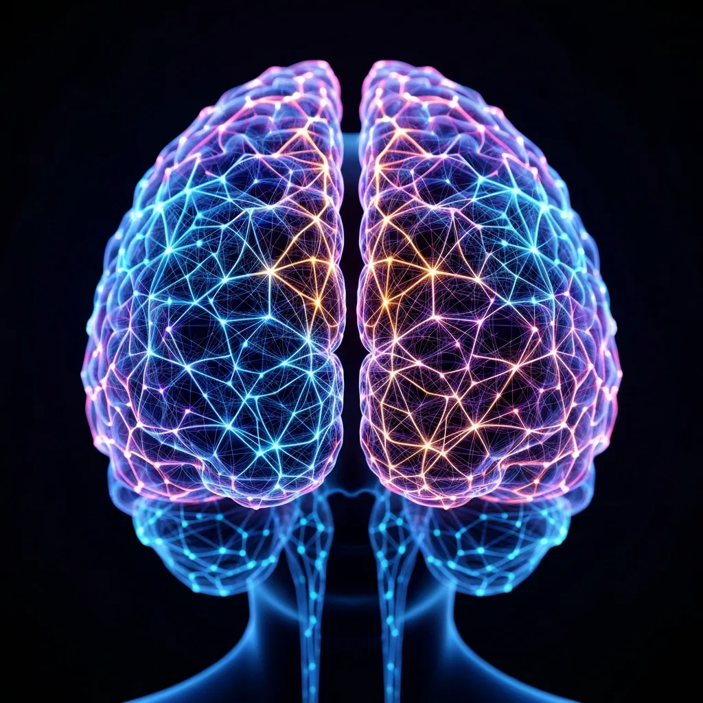 A conceptual 3D illustration of a human mind represented as a complex, glowing clockwork mechanism. Most of the brass and silver gears are perfectly interlocked and spinning smoothly, while one distinct, glowing blue gear remains slightly detached, emitting a subtle magnetic energy that pulls the other gears toward it. Dark background with neon accents, highly detailed.