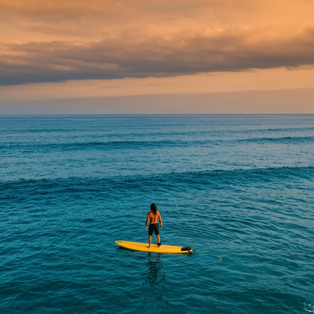 A cinematic, close-up shot of a person's hands gently closing the lid of a sleek silver laptop on a clean workspace. The background is slightly blurred, showing a warm, dimly lit room with a cozy armchair, symbolizing the definitive end of the workday and the transition to personal time.