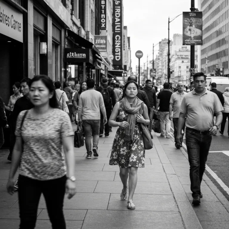 A serene, minimalist illustration of a person sitting peacefully on a grassy hill, looking up at a vast, clear blue sky where small, distinct clouds are passing by. The clouds contain faint, abstract shapes representing thoughts. The lighting is soft and warm, conveying a sense of emotional distance and calm awareness.