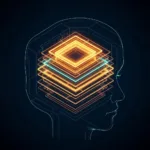 A conceptual, highly detailed illustration of a mind organizing chaotic energy into structured, glowing geometric layers, representing emotional sequencing. Clean lines, deep midnight blue background with warm amber and teal accents, architectural and psychological aesthetic, 8k resolution, cinematic lighting.