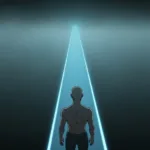 A conceptual, minimalist illustration showing a person standing at the edge of a clearly defined, glowing pathway that extends just a few meters ahead into a soft mist, symbolizing a short-term commitment horizon. Cinematic lighting, moody atmosphere, high contrast.