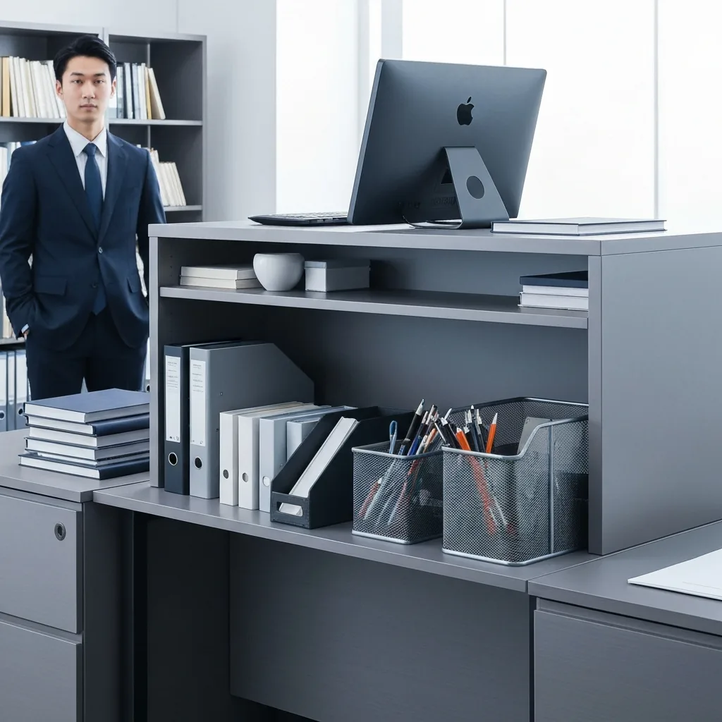 A top-down view of a neatly organized wooden desk featuring a weekly planner open to a full seven-day spread. The planner uses colorful sticky notes of different sizes scattered across the days, representing flexible 'floating' task blocks. A cup of black coffee and a sleek metal pen sit nearby. Bright, natural overhead lighting, minimalist aesthetic.