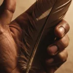 A close-up view of a physical wall calendar with a thick red marker line crossing out several days, but the line is broken in the middle. The lighting is moody and dramatic, highlighting the torn edge of the paper and the dried red ink, symbolizing a broken habit streak. Photorealistic, macro photography, cinematic lighting.