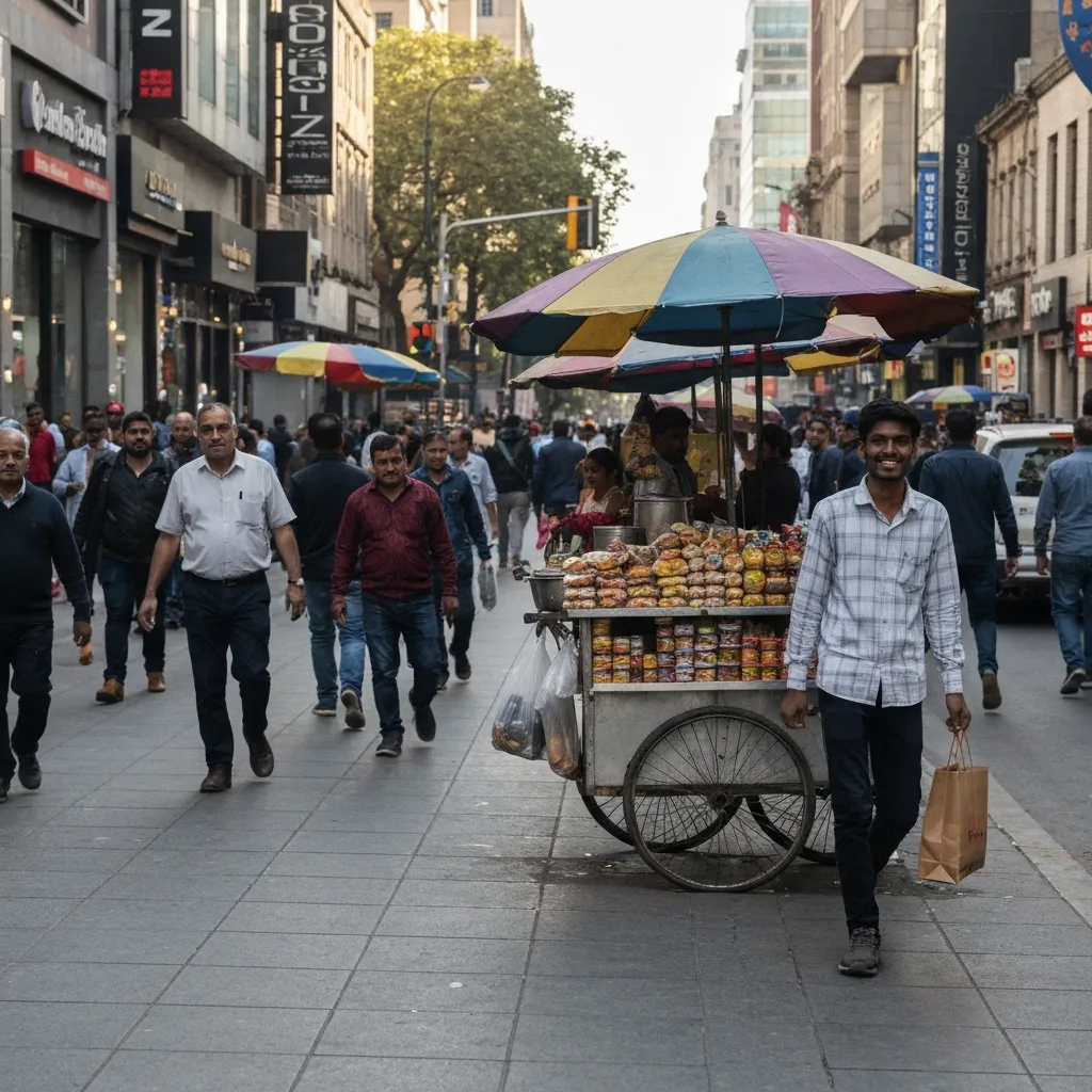A close-up, atmospheric shot of an artist's wooden drafting table. Visible are bottles of black ink, a traditional dip pen, and a storyboard featuring intricate black-and-white comic panels showing a moody cityscape. Warm, cinematic desk lamp lighting casts dramatic shadows across the paper.