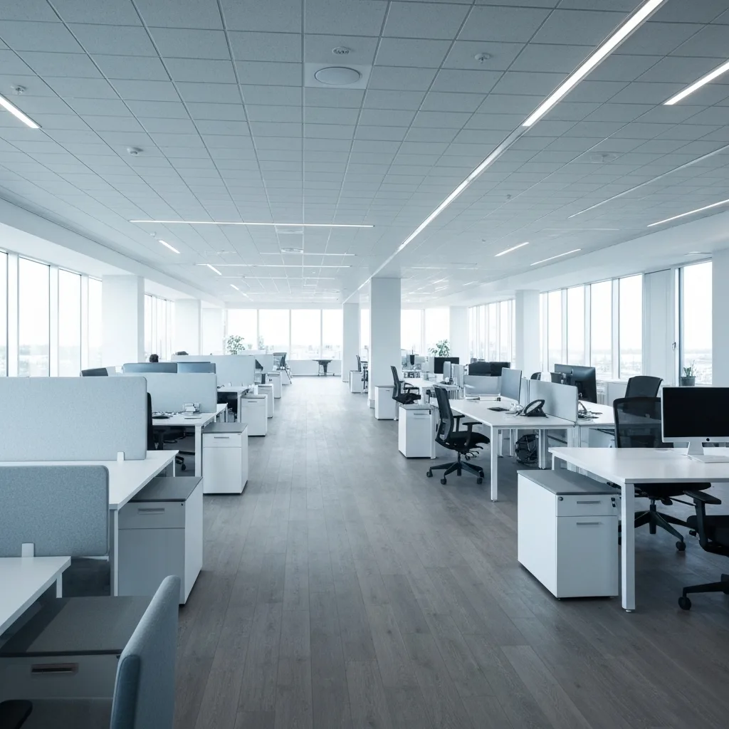 A minimalist, top-down view of a modern wooden workspace. On the left, a small, neatly completed checklist with a satisfying bold checkmark. In the center, a larger, complex architectural blueprint being actively worked on with a sleek metal pen. Soft, diffused natural light, conveying a sense of progression and calm focus.