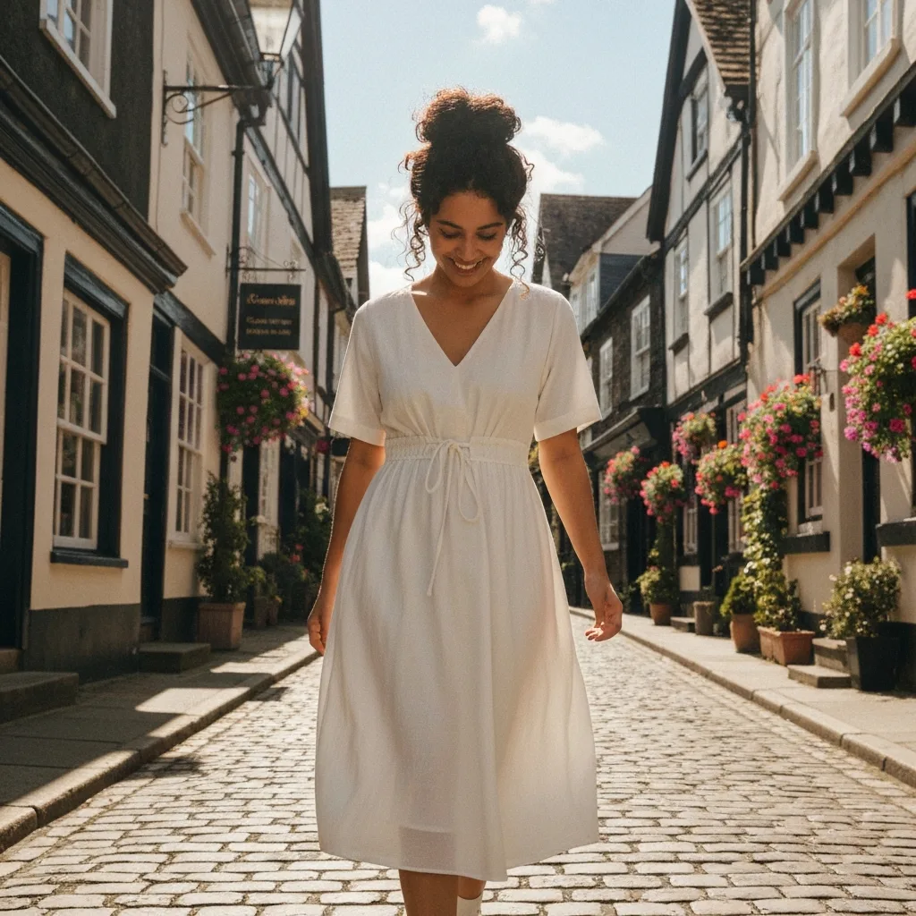 A close-up of a person's hands resting quietly on a clean, minimalist wooden desk, with a blurred background showing a chaotic swirl of digital notifications, emails, and text messages fading away into dust. High contrast, shallow depth of field, evocative of finding focus amidst modern noise.