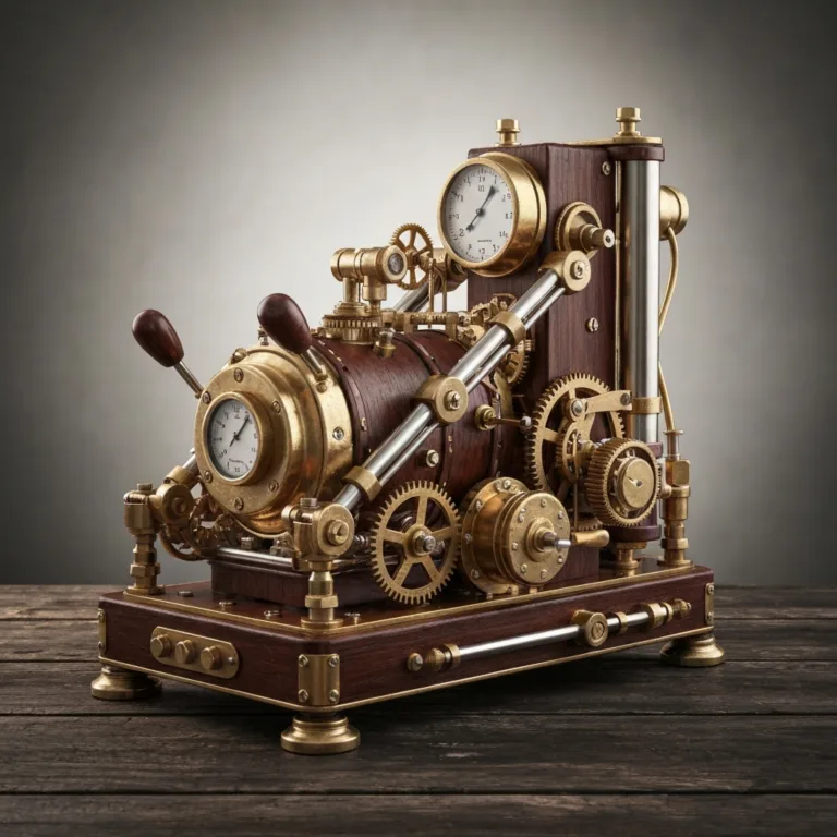 A conceptual, highly detailed image of an antique brass thermostat mounted on a textured, moody dark wall. The glowing dial is slowly shifting from a harsh, vibrating red on the right to a soothing, deep oceanic blue on the left, symbolizing the down-regulation of the nervous system. Cinematic lighting, 8k resolution, photorealistic.
