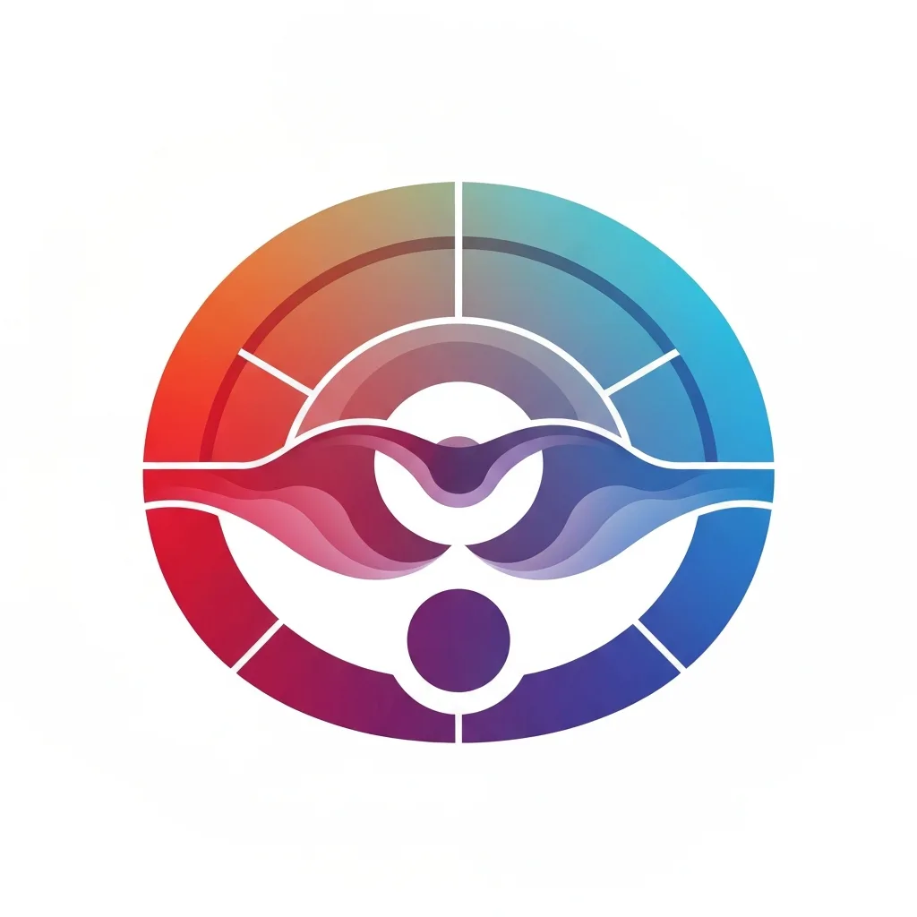 An abstract representation of a speedometer or gear shift transitioning from a glowing, intense red zone to a cool, soothing blue zone, with subtle organic waves connecting the two, symbolizing the gradual deceleration of the nervous system. Clean vector art style, high contrast.