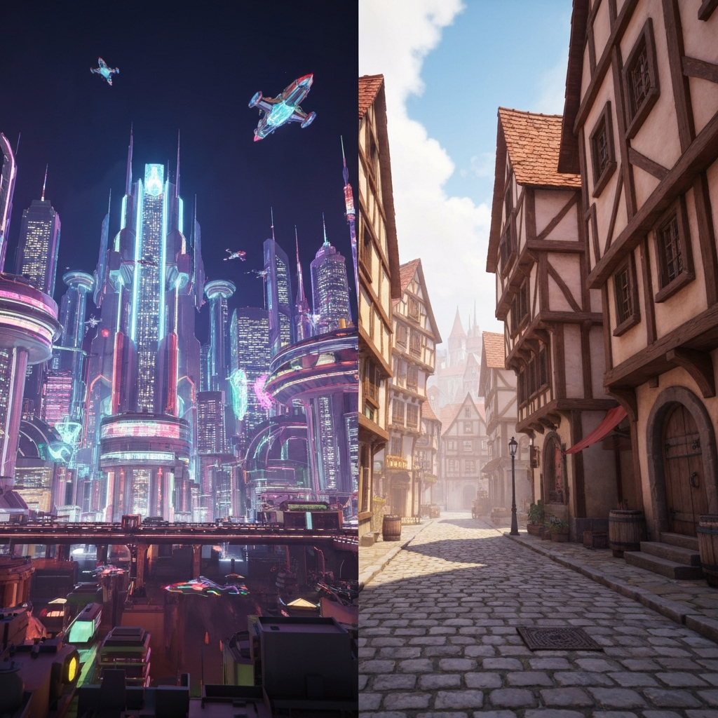 A split-screen visual concept. On the left, a smooth, glowing, frictionless geometric path suspended in a pristine, bright white void. On the right, a rugged, rocky mountain trail with heavy, worn work boots stepping on dirt and gravel. Photorealistic, macro details, illustrating the contrast between mental fantasy and real-world friction.