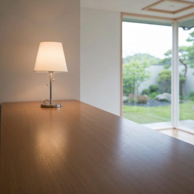 A top-down view of a minimalist wooden desk. On the desk, a digital tablet displays a to-do list where tasks are color-coded by energy levels like 'High Focus' in deep blue and 'Low Energy' in soft gray. Soft natural sunlight streams across the screen, highlighting the sleek, modern interface. Cinematic lighting, highly detailed, photorealistic.